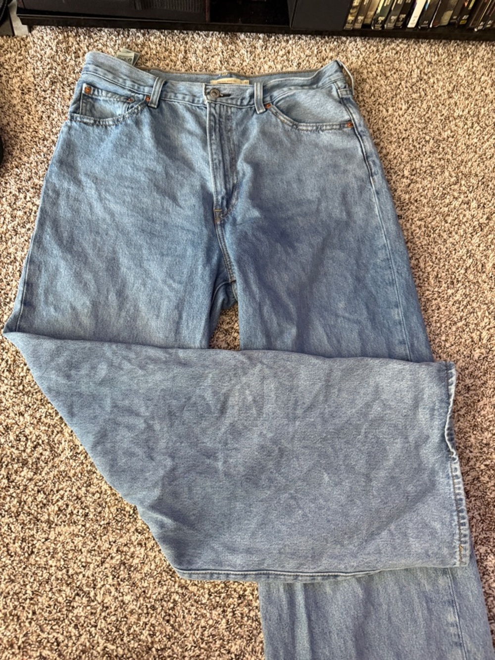 High-Rise Light Blue Wide Leg Flare Jeans
